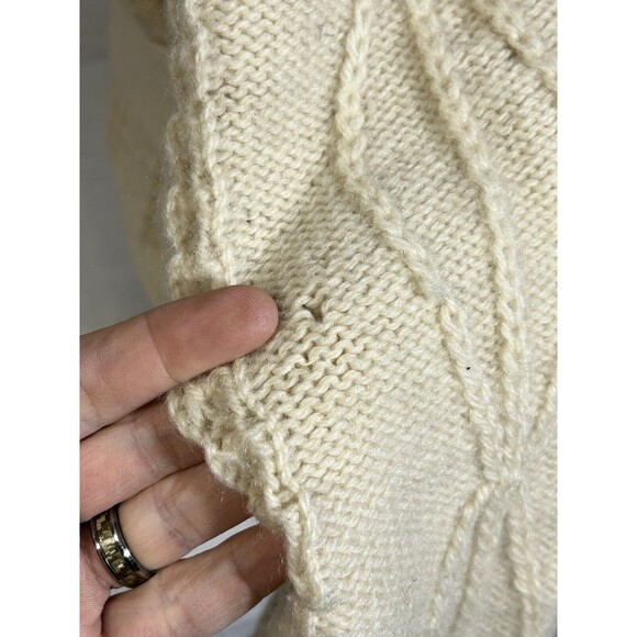 Vtg. Carraig Donn 100% WOOL THICK Cable Zip Cardigan Sweater 36 Medium to Large - Picture 9 of 16